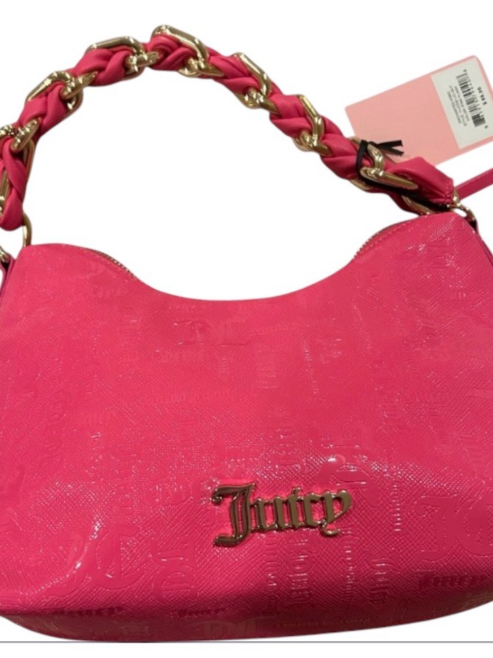 Juicy Couture Bright Pink Chain-Handle Shoulder Bag